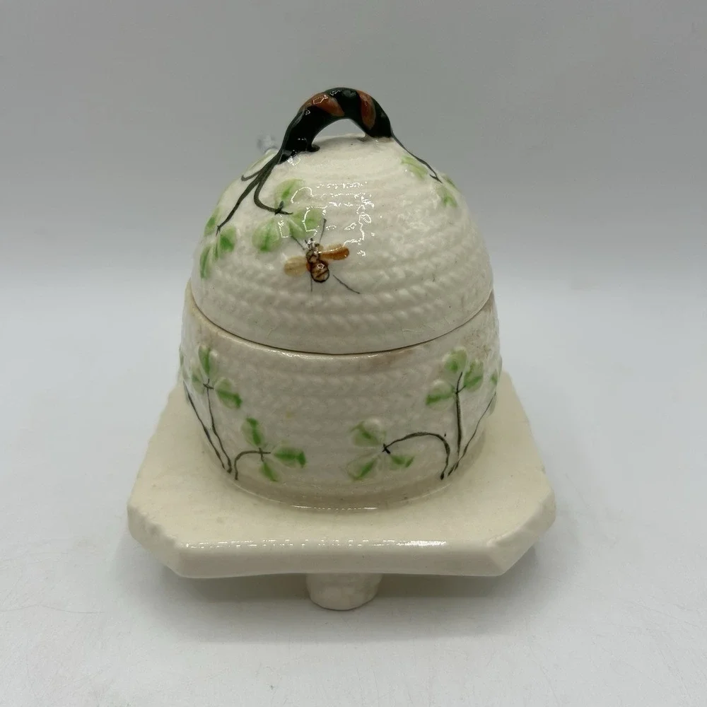 MARUHON WARE- CLOVIA BEE HIVE HONEY POT-RARE-1930's-1940,s, VINTAGE‎ w/ Spoon